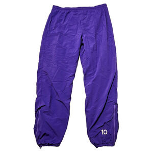 Vintage Y2K Brute Purple Track Pants Embroidered #10 Zip Legs Lined Adult Large